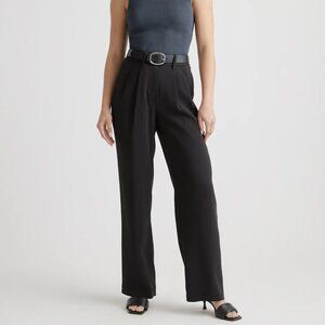 Quince Stretch Crepe Pleated Wide Leg Pants